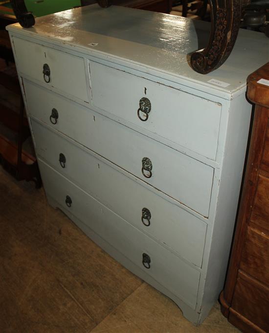 Painted pine 5 drawer chest